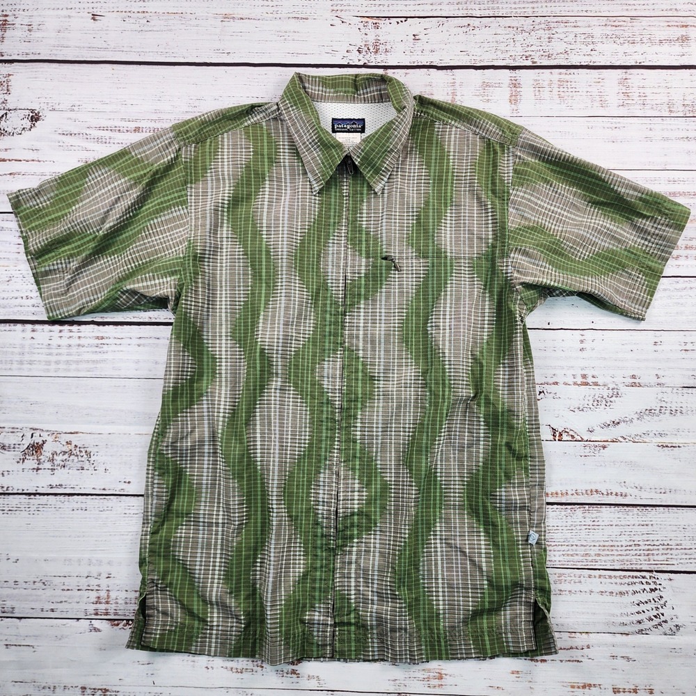 Vintage Patagonia Rhythm Splitter Shirt Mens Small Organic Cotton Full Zip Rare